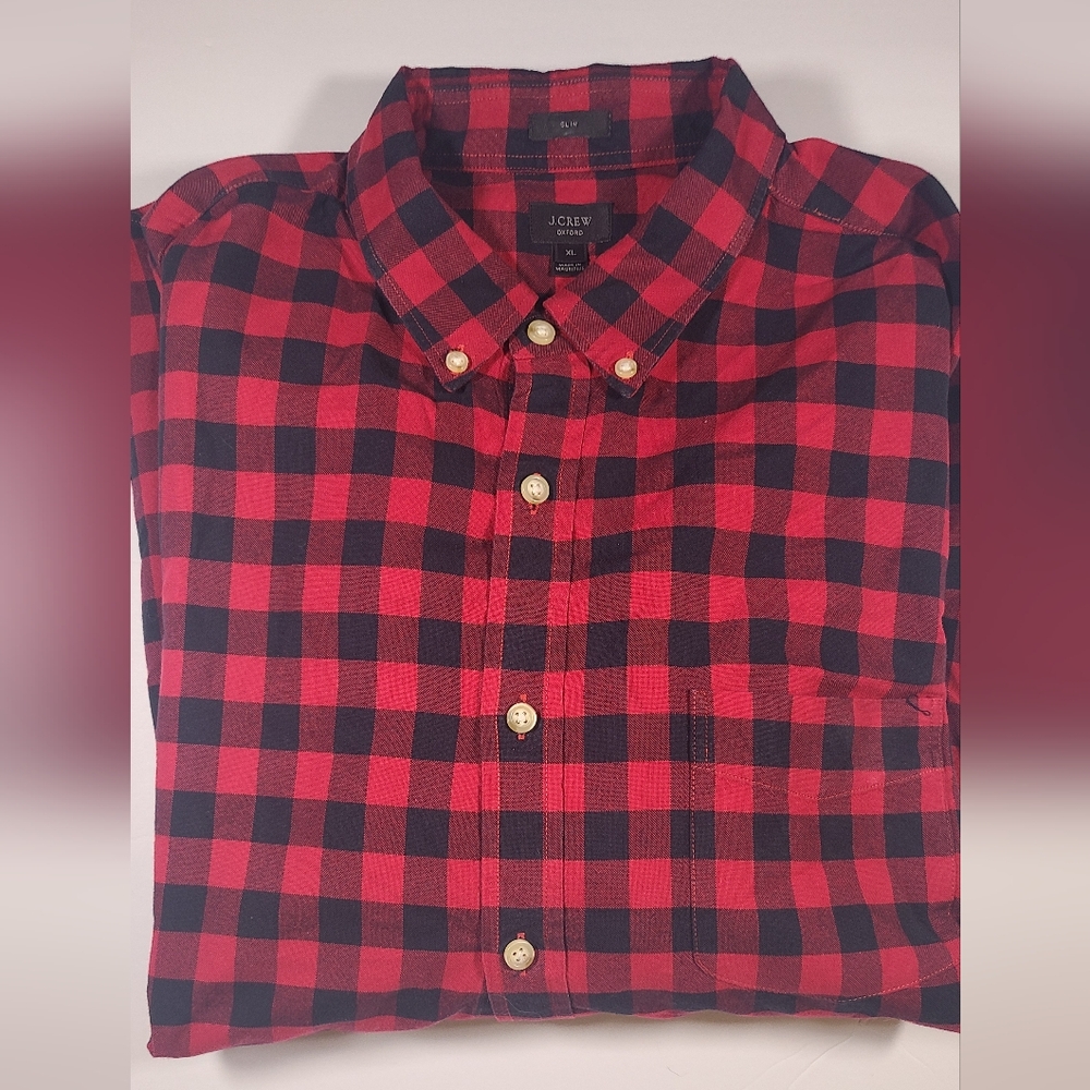 Mens J. CREW Buffalo plaid  uttondown shirt XL - Picture 2 of 2
